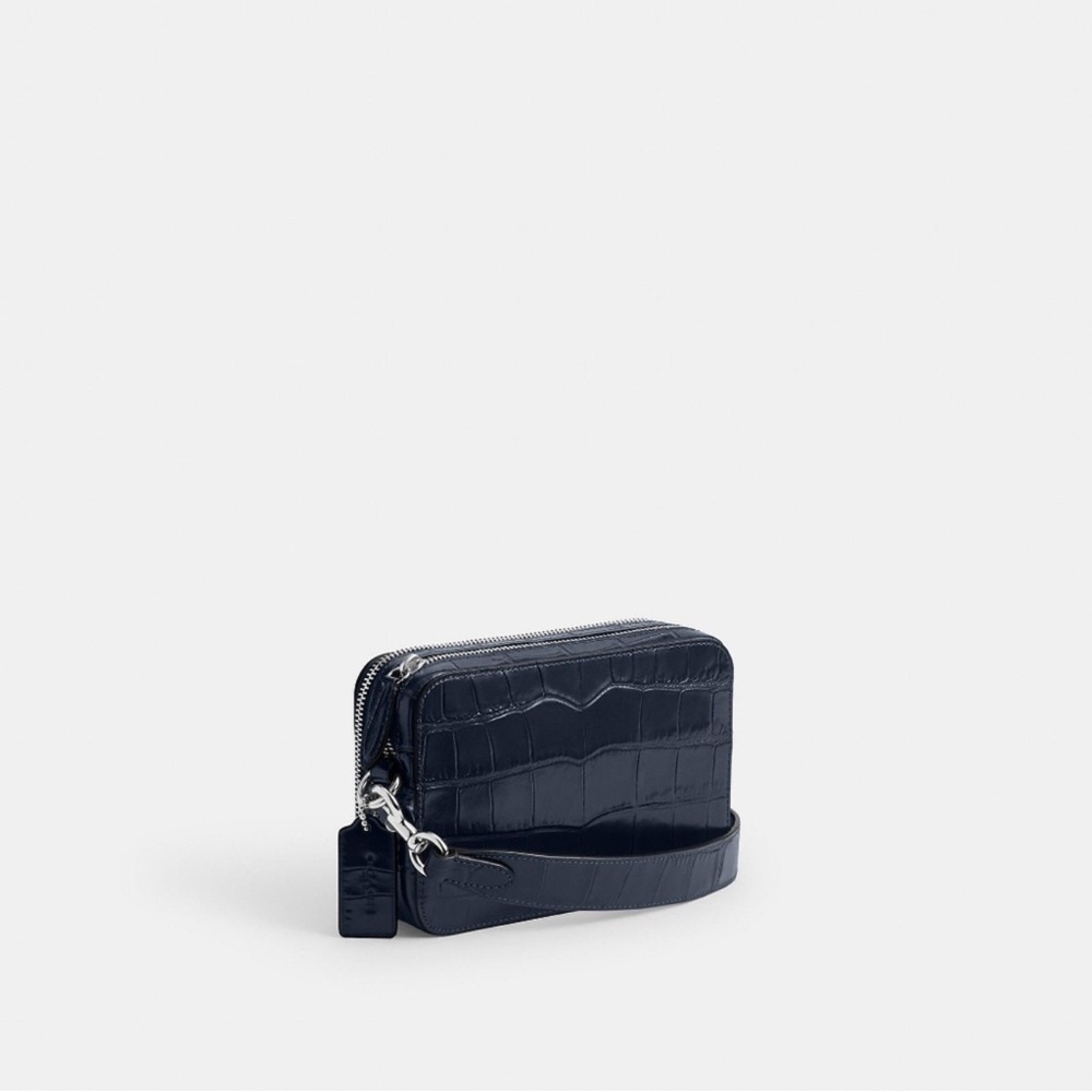 NWT Coach Charter Crossbody 19 Navy Crocodile Embossed - Picture 3 of 6